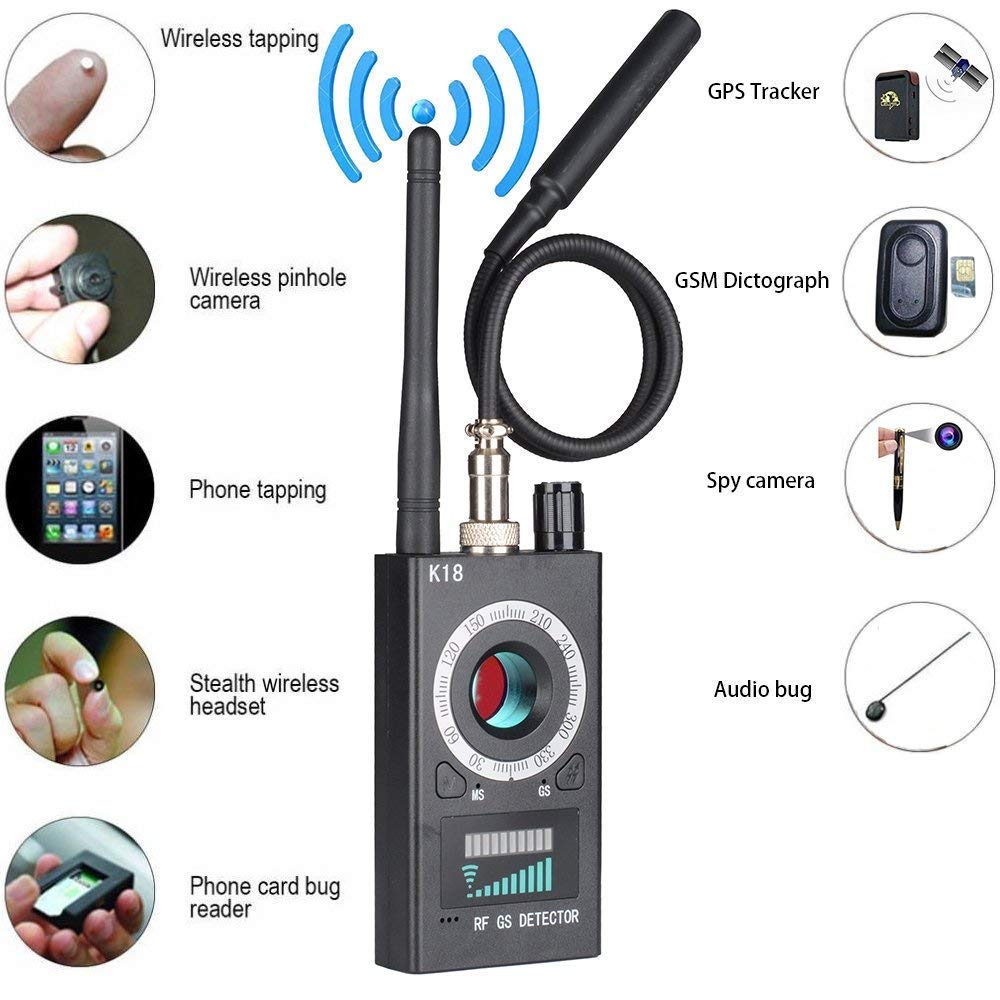 Spy Spot bug detector and GPS signal finder used to locate hidden tracking devices on a car