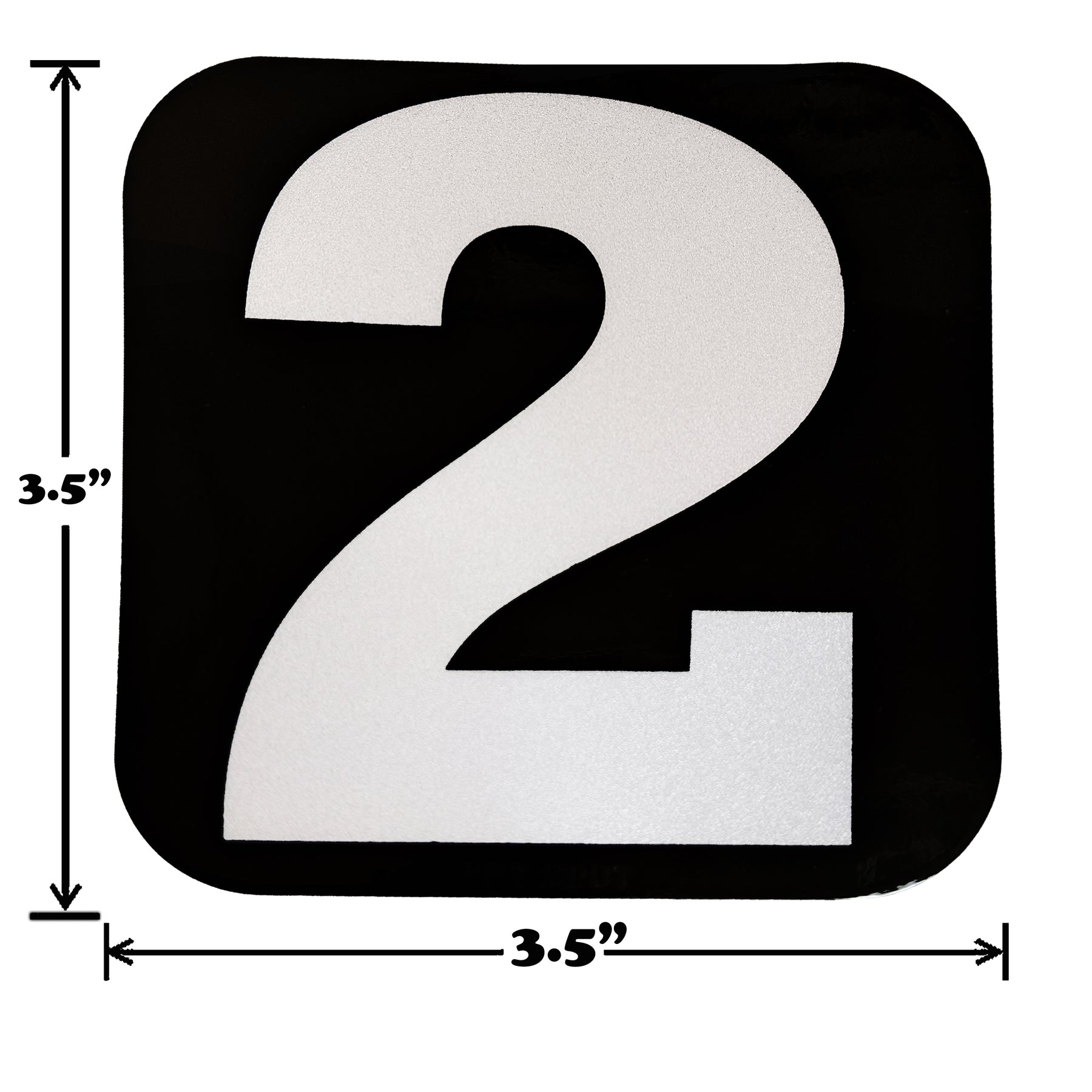 Spy Spot Set of 4 Numbered Stickers 0-9 Black Background White Font 3.5"x3.5"