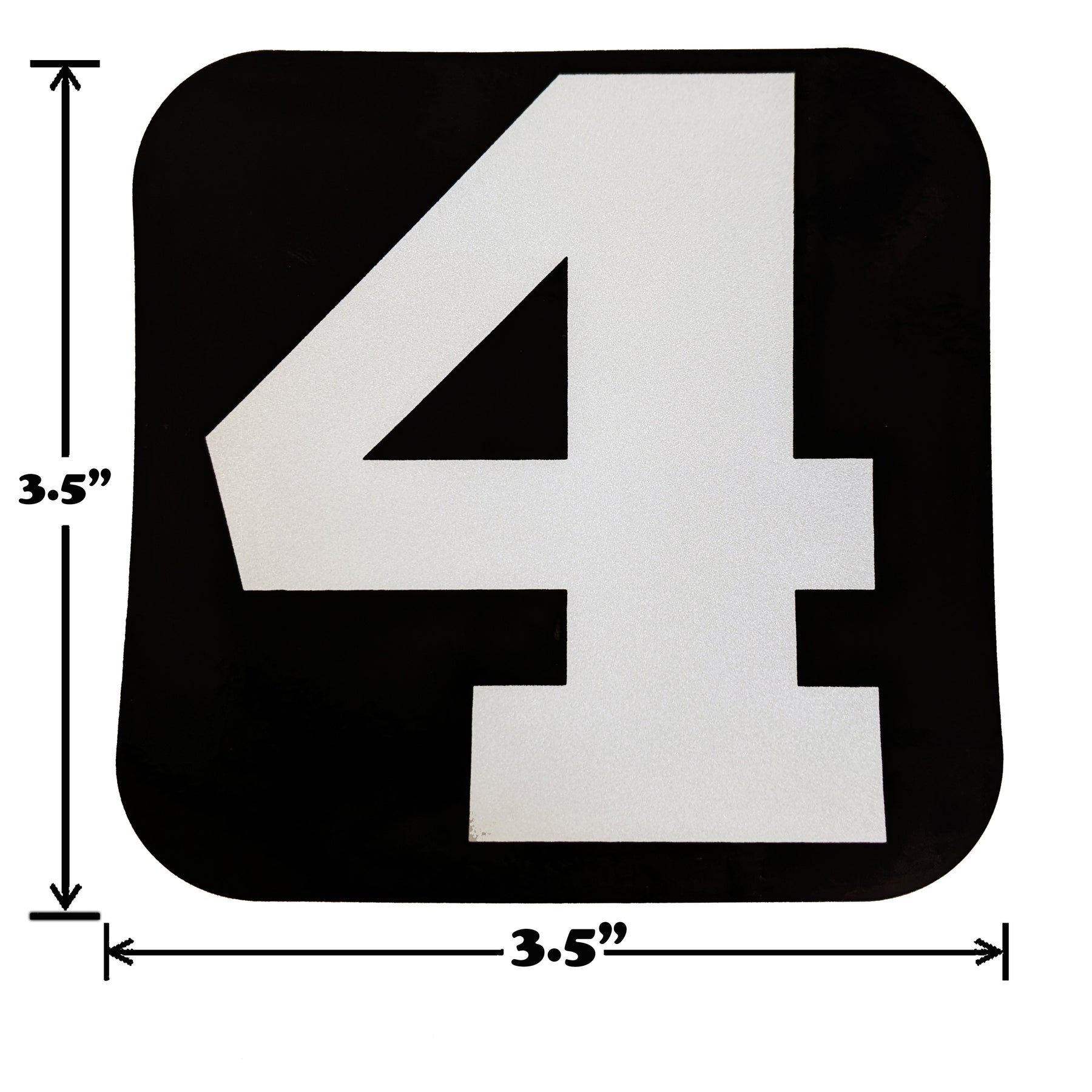 Spy Spot Set of 4 Numbered Stickers 0-9 Black Background White Font 3.5"x3.5"