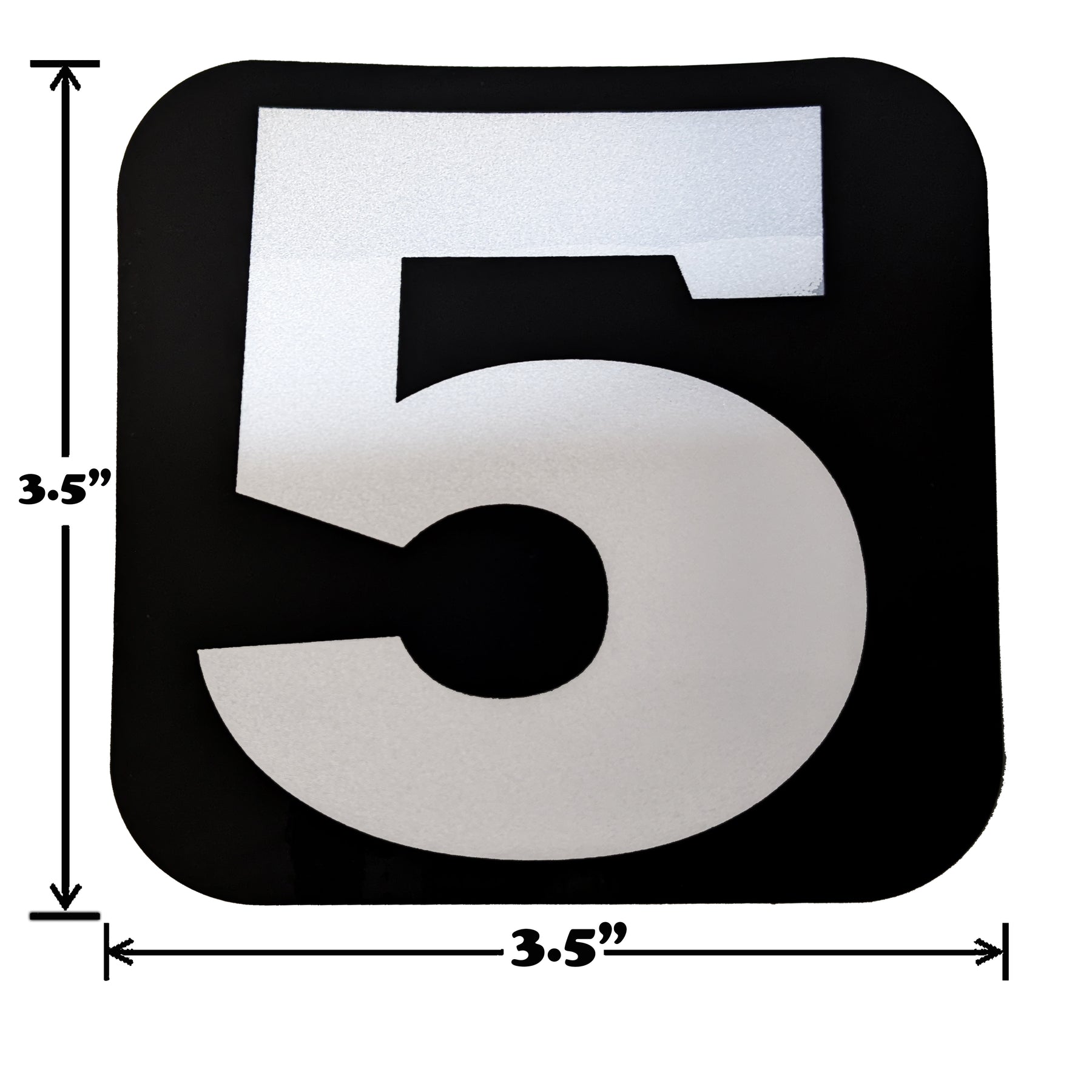 Spy Spot Set of 4 Numbered Stickers 0-9 Black Background White Font 3.5"x3.5"