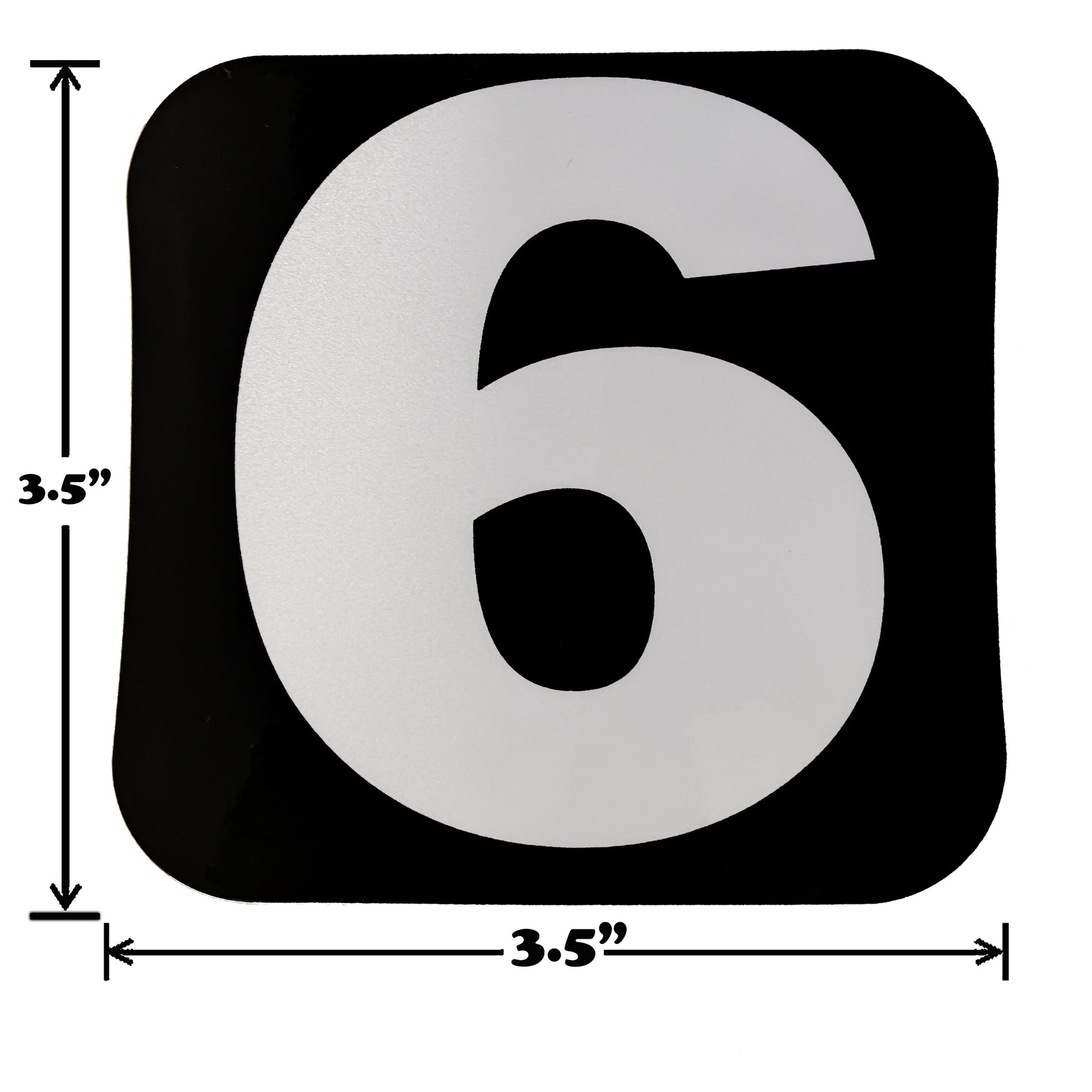Spy Spot Set of 4 Numbered Stickers 0-9 Black Background White Font 3.5"x3.5"