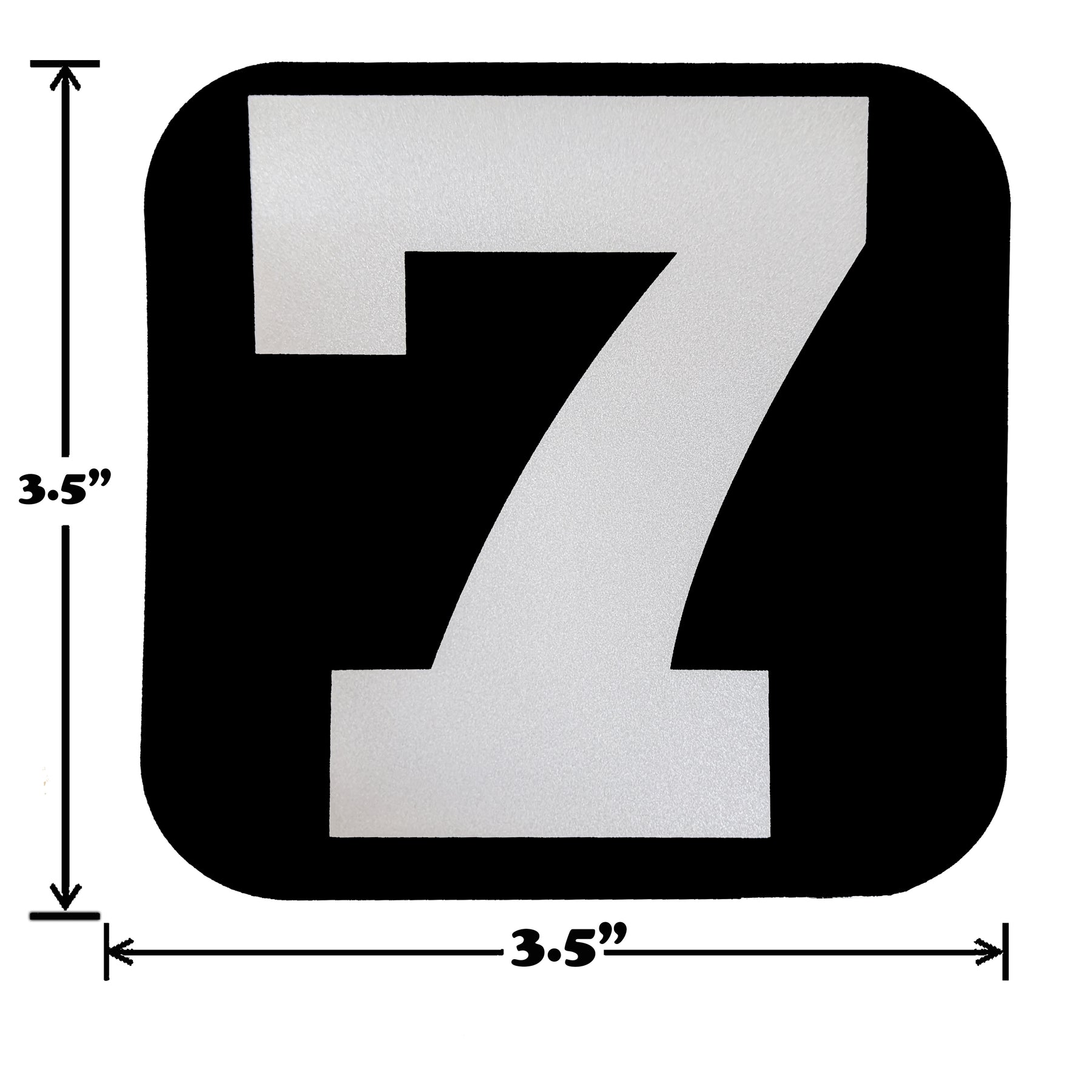 Spy Spot Set of 4 Numbered Stickers 0-9 Black Background White Font 3.5"x3.5"