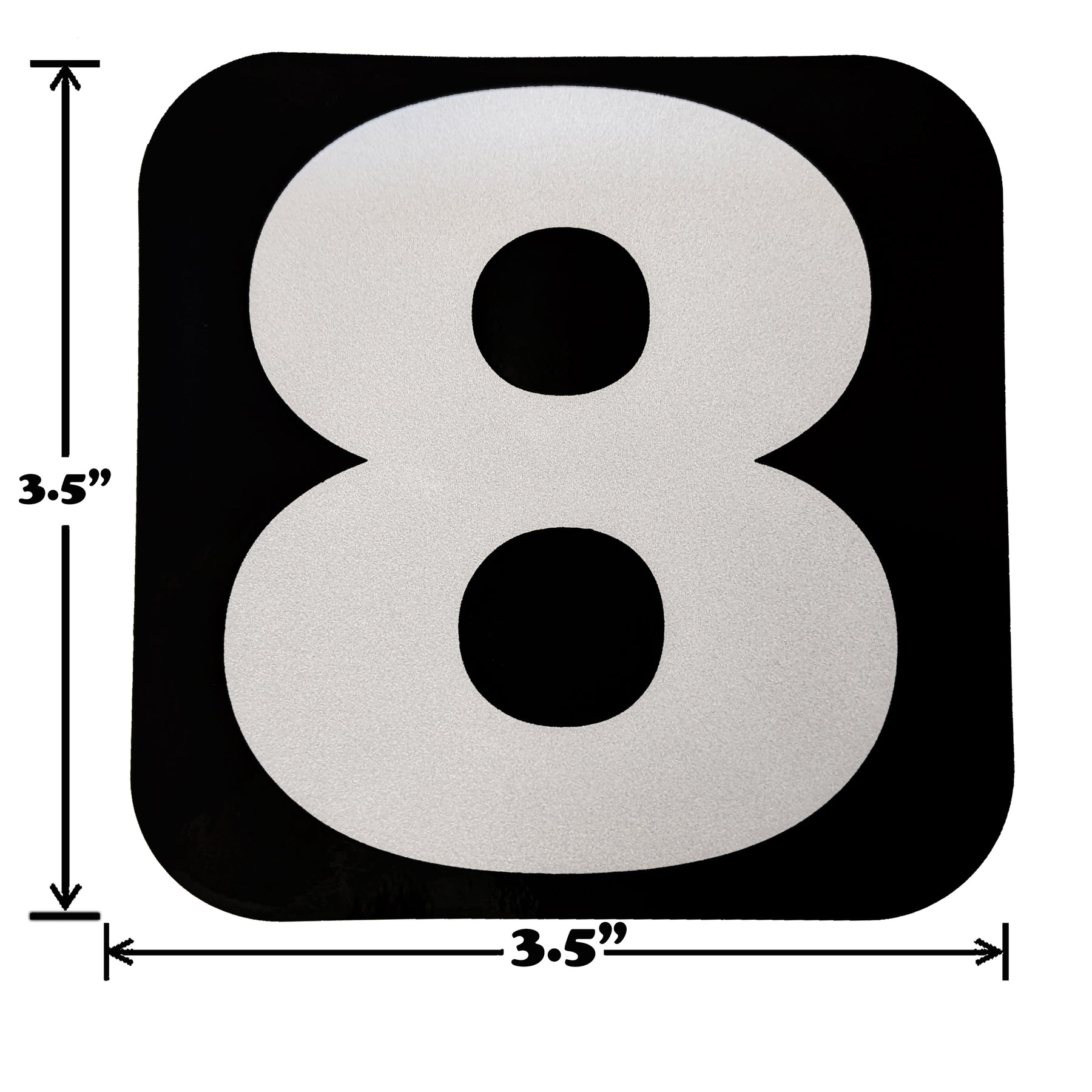 Spy Spot Set of 4 Numbered Stickers 0-9 Black Background White Font 3.5"x3.5"