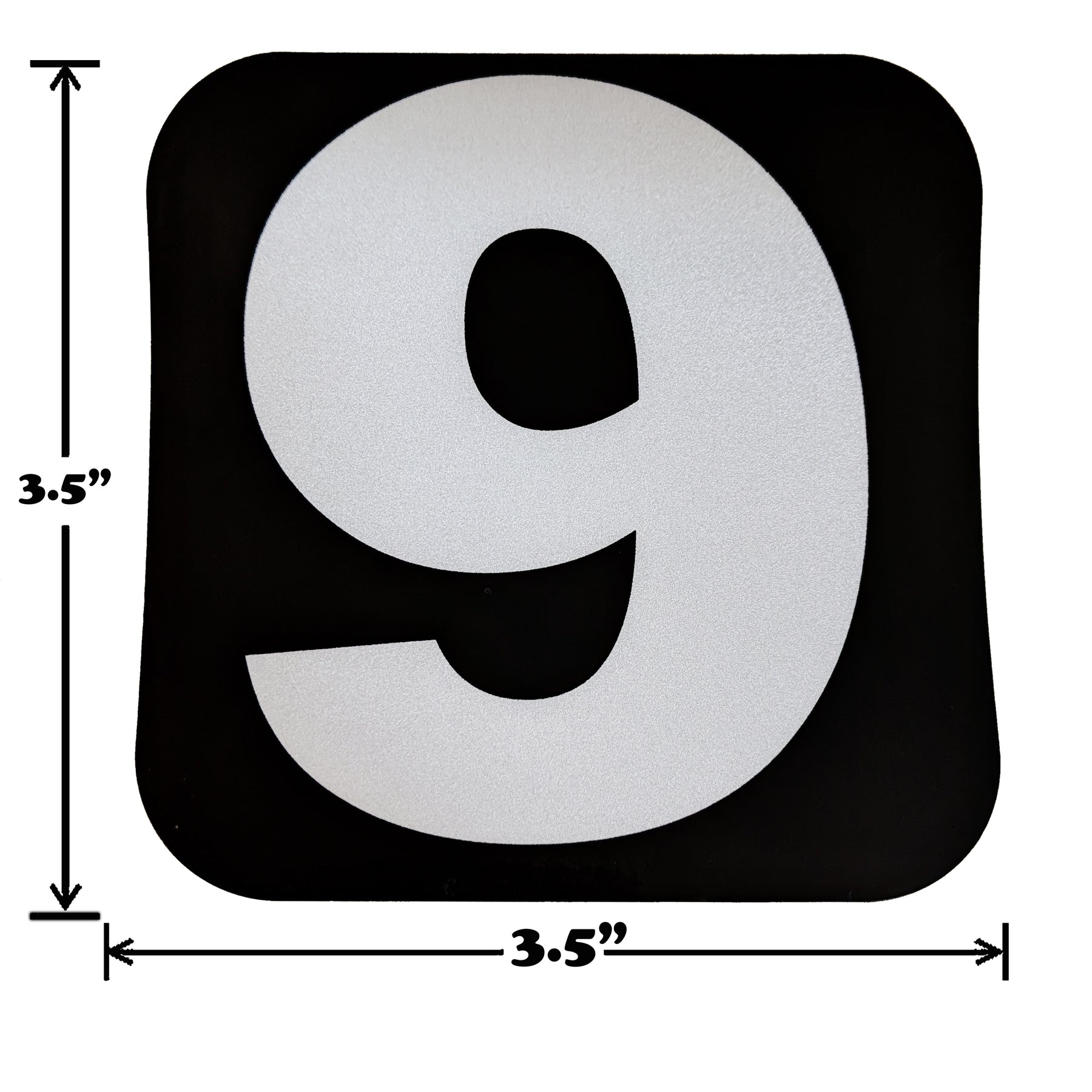 Spy Spot Set of 4 Numbered Stickers 0-9 Black Background White Font 3.5"x3.5"