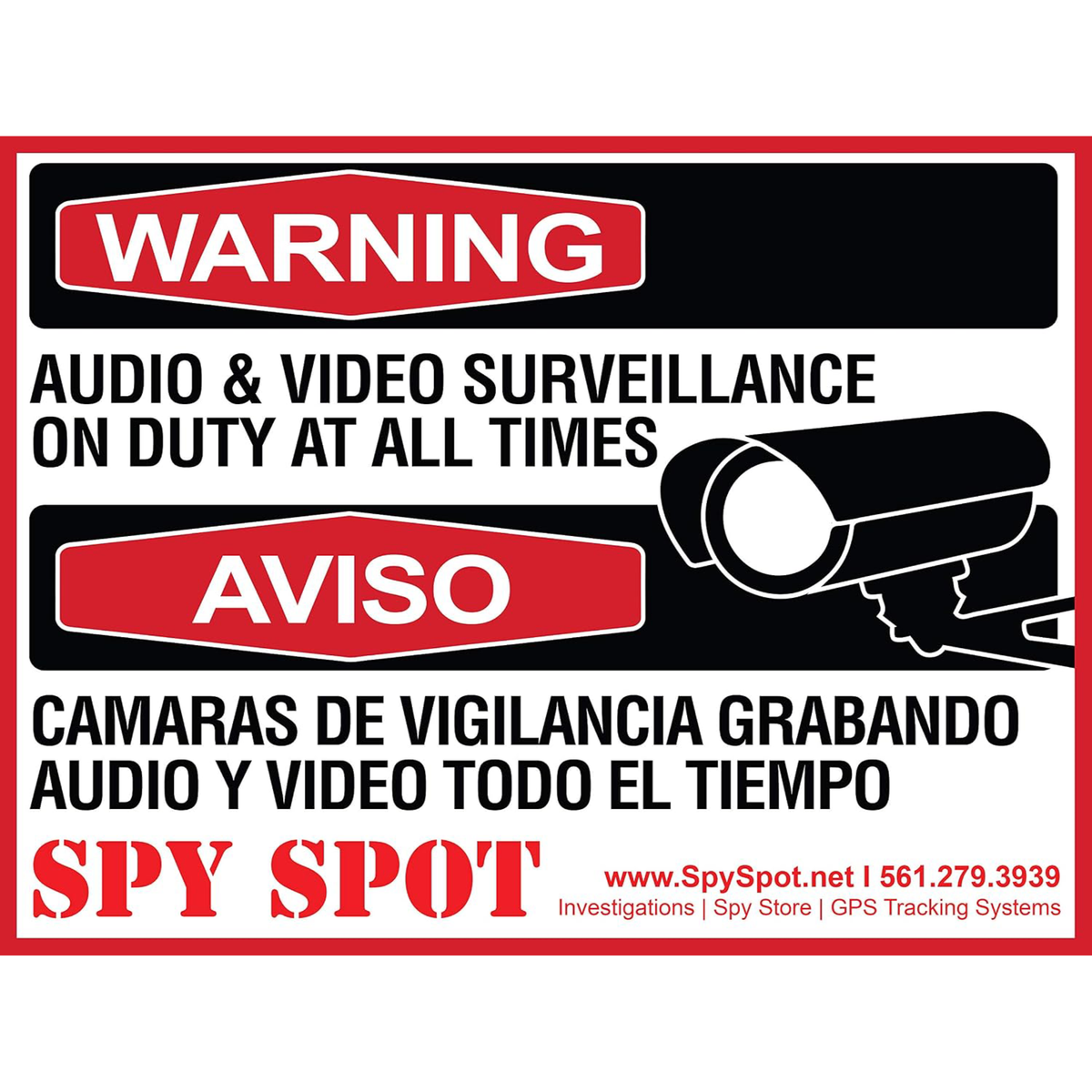 CCTV Warning Stickers, 4" x 3" Weatherproof Vinyl, Pack of 6