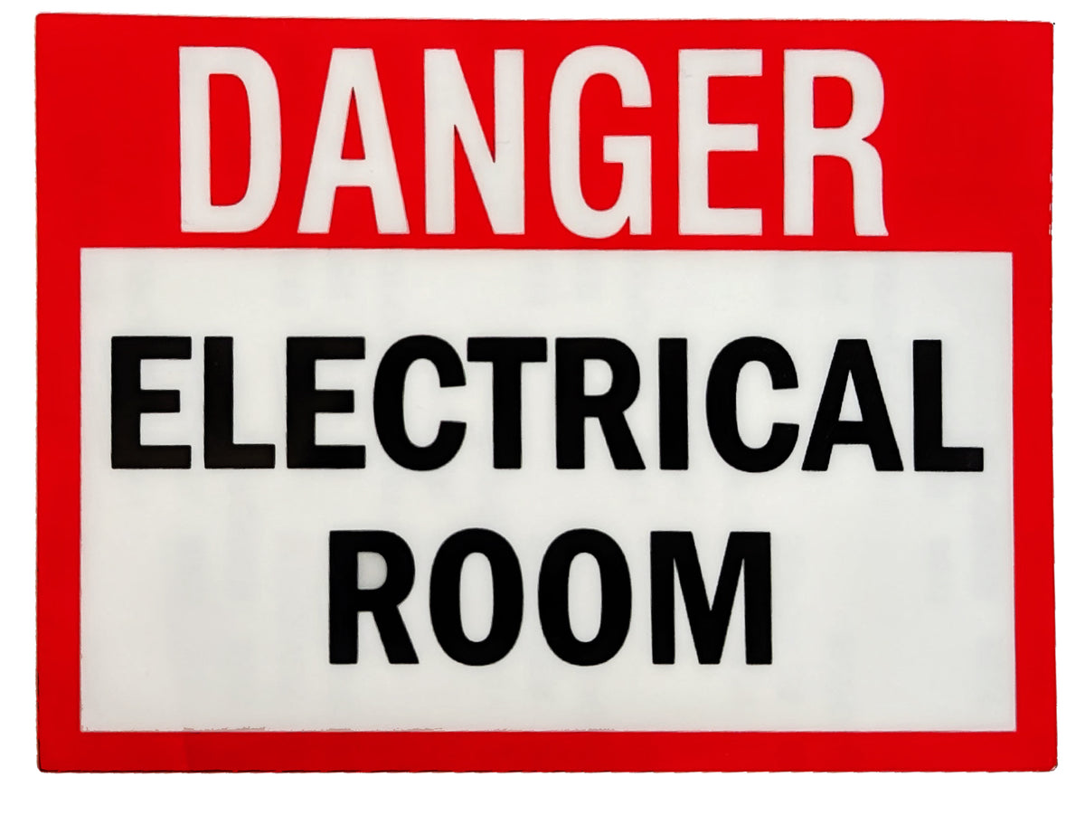 Spy Spot Pack of 2 Danger Electrical Room Sign Warning Vinyl Sticker