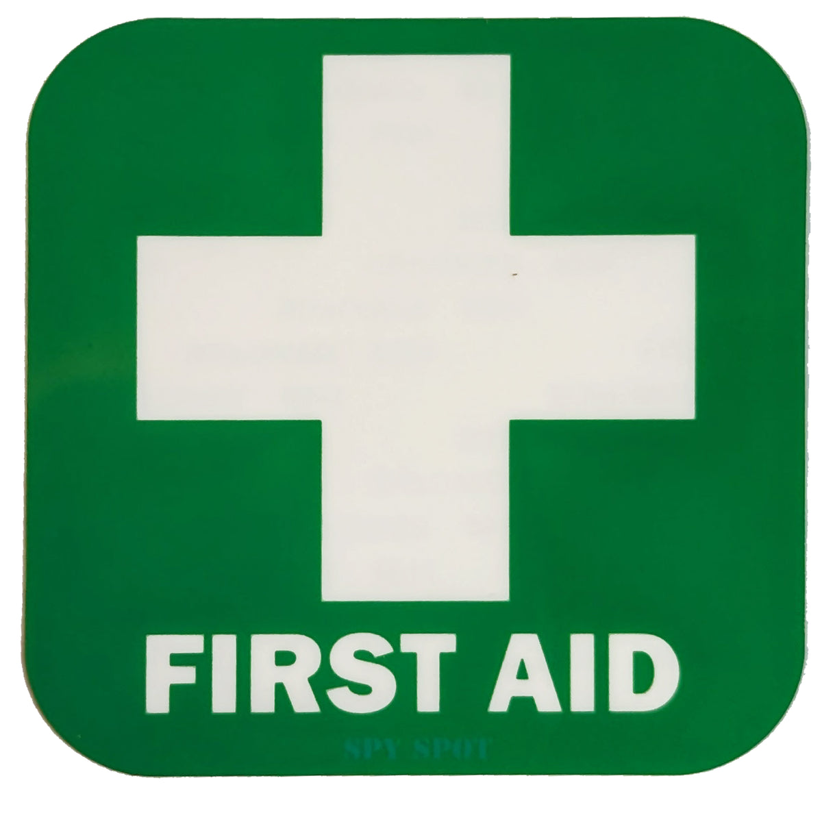 Green First Aid 4 Pack, 3.5 x 3.5 Water Resistant Heavy Duty Sickers