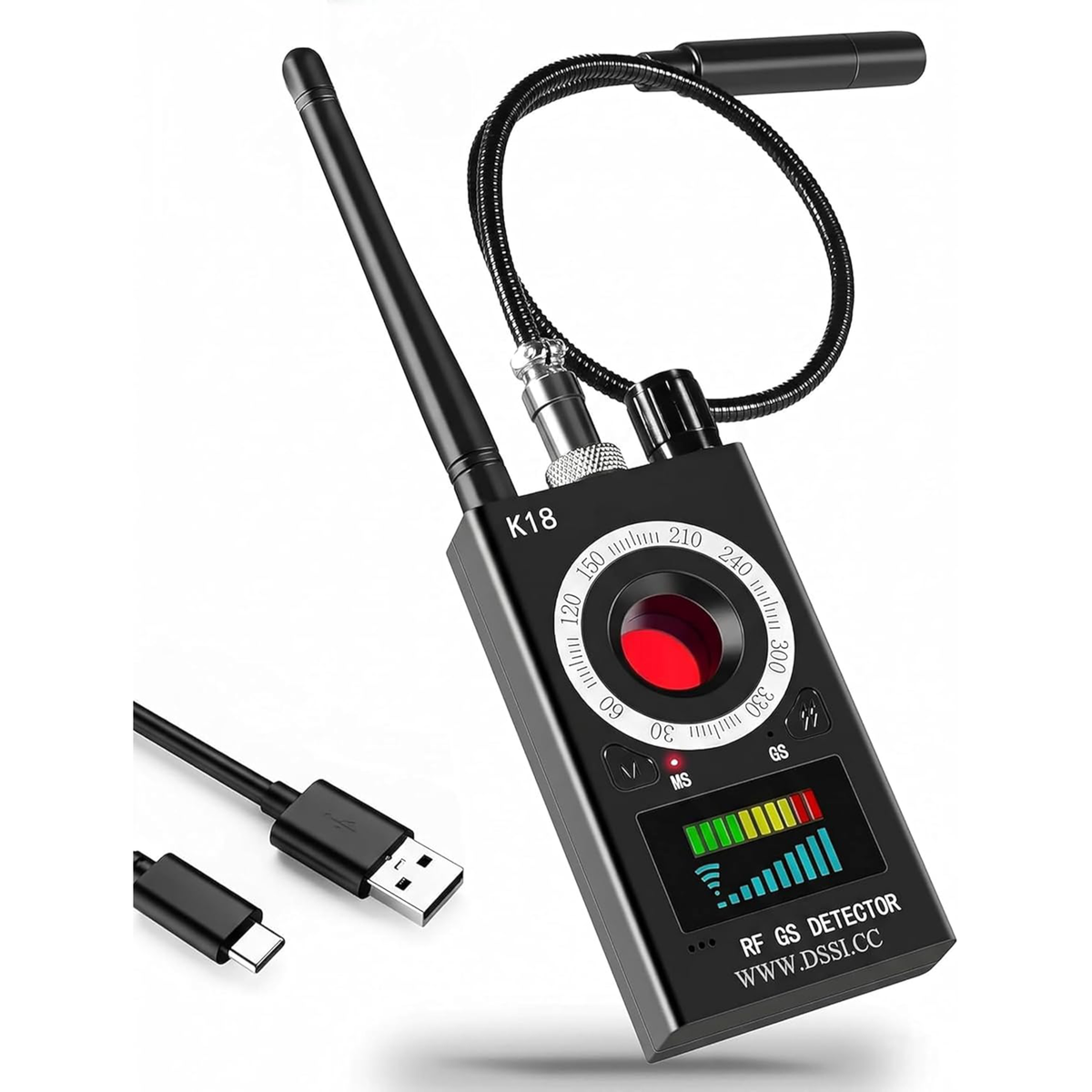 Hidden Camera Detector, RF Bug Detector, Spy Devices Finder, Black