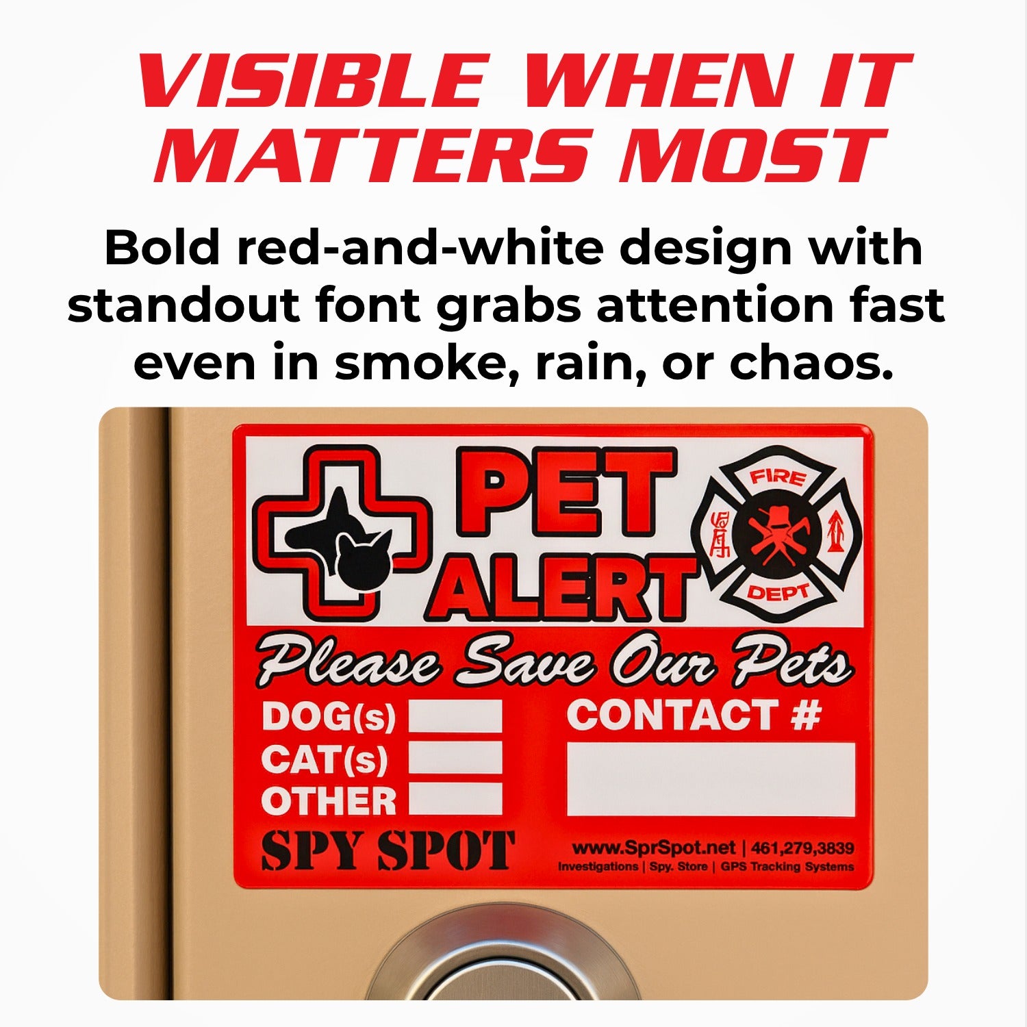 6 Pack Self Adhesive Pet Alert Weatherproof Viny Decal House Window Stickers