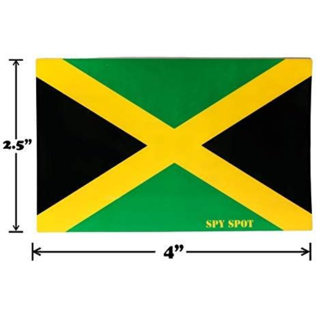 Jamaica Flag Stickers 4" x 2.5" Vinyl Decals, Pack of 4