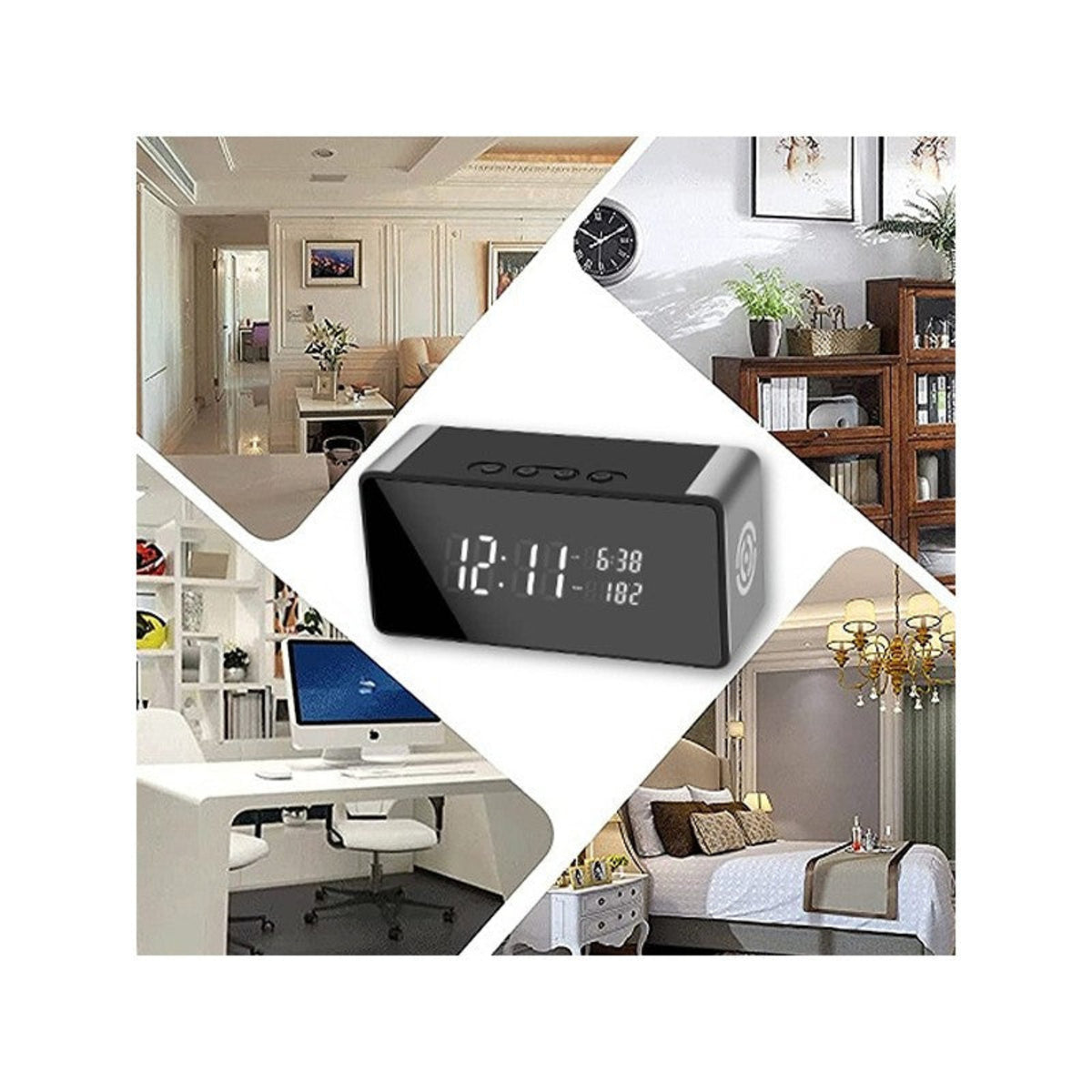 4K WiFi Hidden Camera Alarm Clock - Night Vision, 256GB