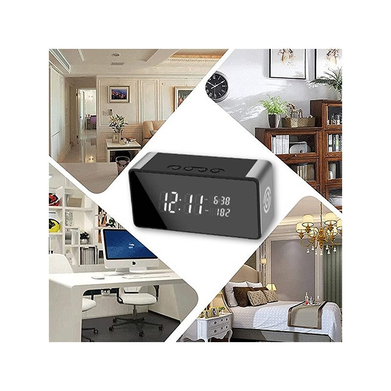 Wi-Fi Alarm Clock Spy Camera — 4K Video, Bluetooth Speaker, Motion Detection