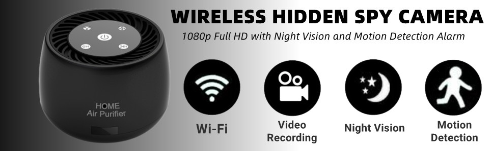 HEPA Air Purifier with Hidden 1080P WiFi Camera — Discreet Home & Office Security