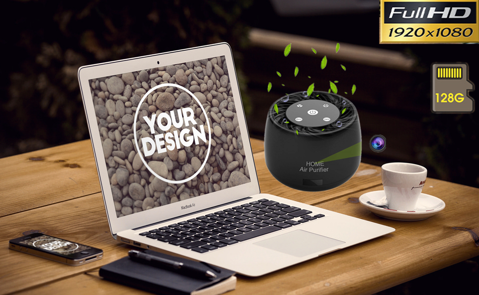 HEPA Air Purifier with Hidden 1080P WiFi Camera — Discreet Home & Office Security
