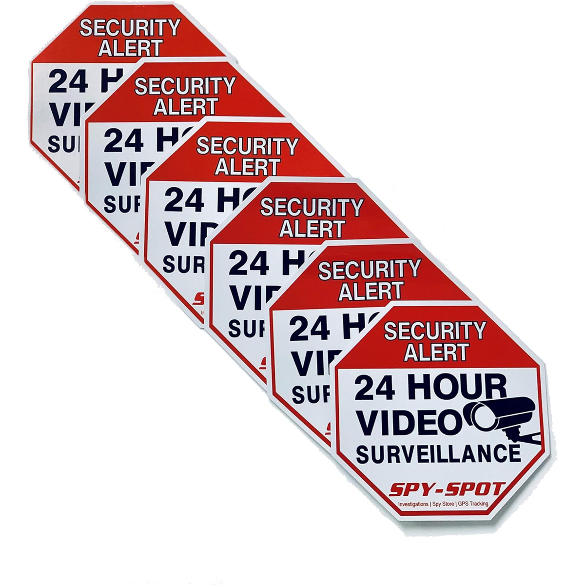 Security Camera Decals 3x3 Inch Waterproof, Pack of 6