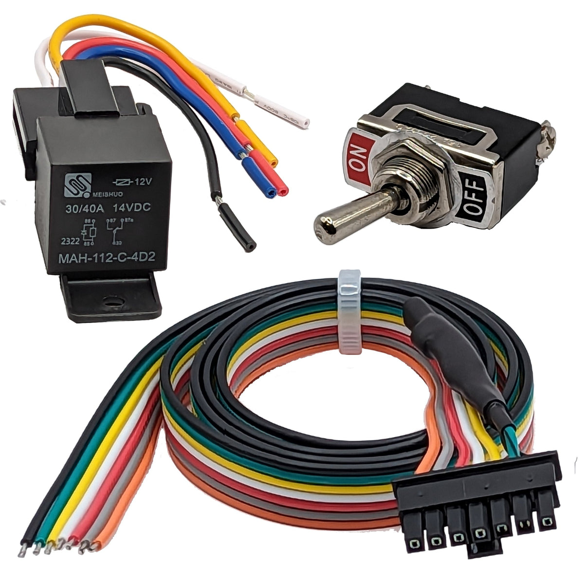 12V 40A Automotive Relay Kit - Wiring Harness & On / Off Switch