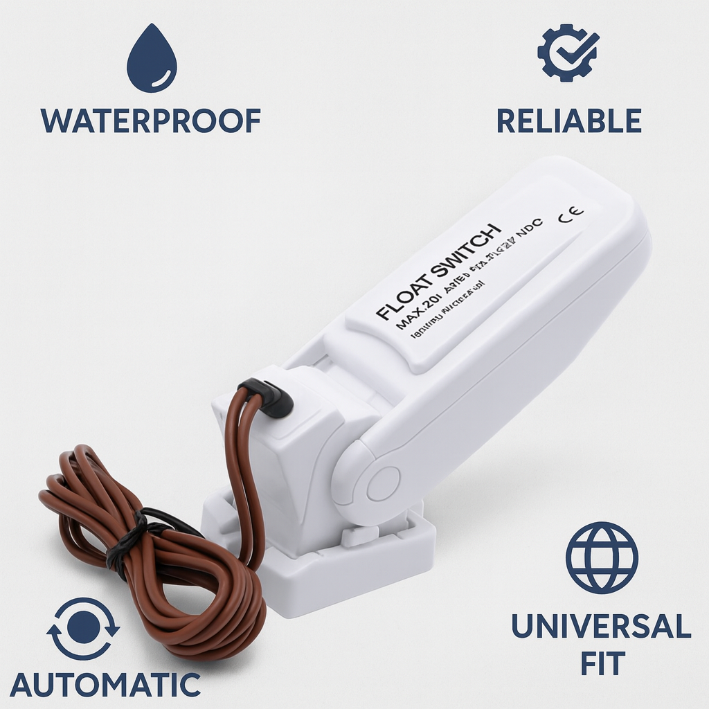Float Switch - Compatible with Marine Water Bilge Pump for Boats and Spy Spot GV57 GPS DC12V 24V 32V Flash Buzzer LED Alarm 12V