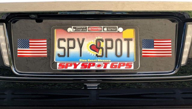 Spy Spot American Flag Set of 4 Vinyl Decal 4" x 2.5" Weatherproof Stickers
