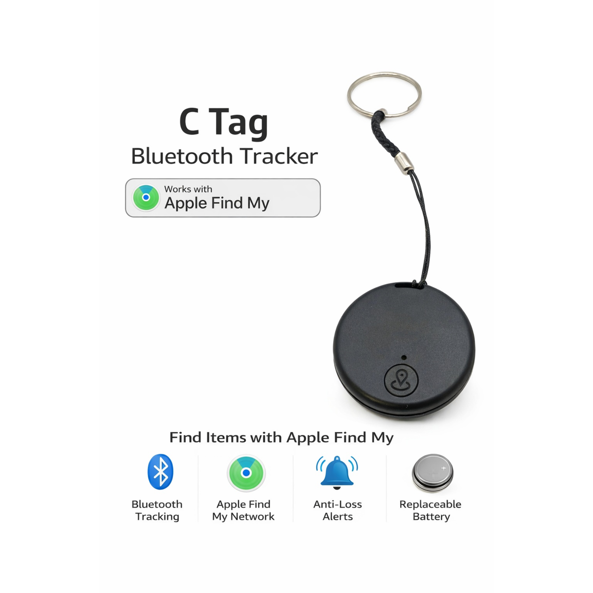 Magnetic Bluetooth Tracker - Apple Find My, IP67, Key Finder