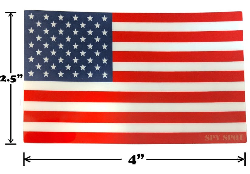 Spy Spot American Flag Set of 4 Vinyl Decal 4" x 2.5" Weatherproof Stickers