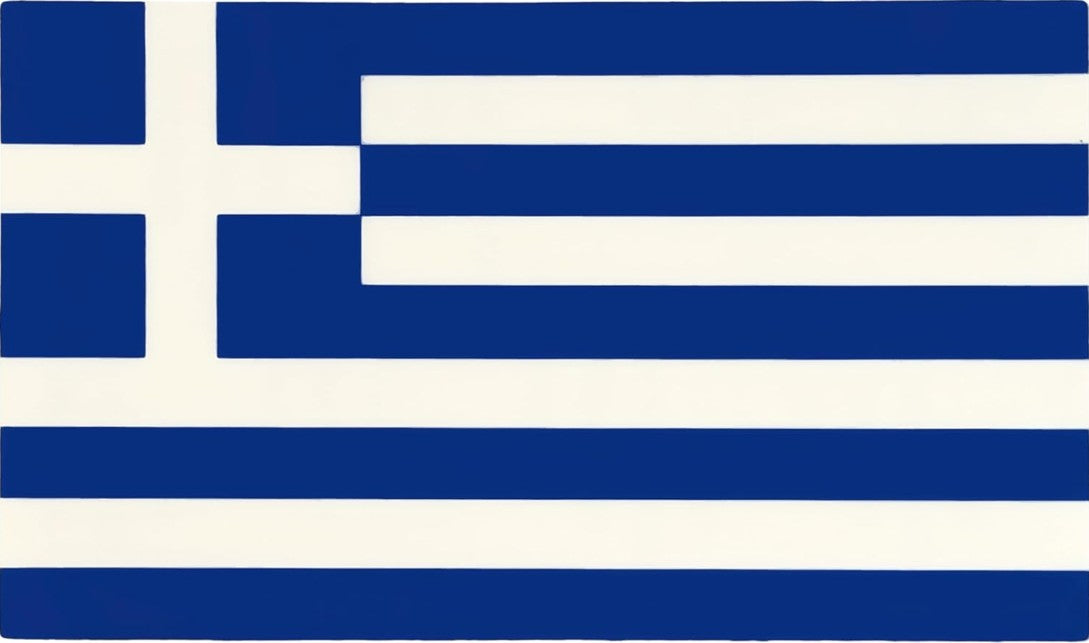 Spy Spot Flag of Greece Set of 4 Vinyl Sticker Decal 4" x 2.5"
