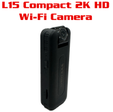 L15 2K WiFi Body Camera – Long Battery Life, Motion Detection, Night Vision, USB-C, Offline Use, App Optional, Wearable with Tripod Mount
