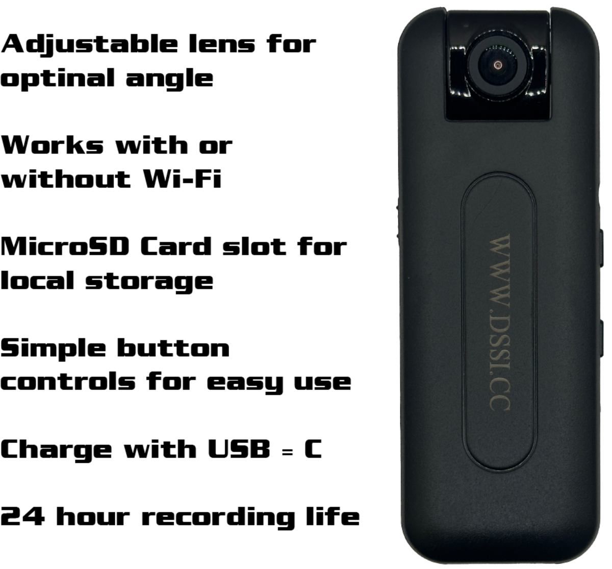 L15 2K WiFi Body Camera - 24Hr Battery, Night Vision, USB-C