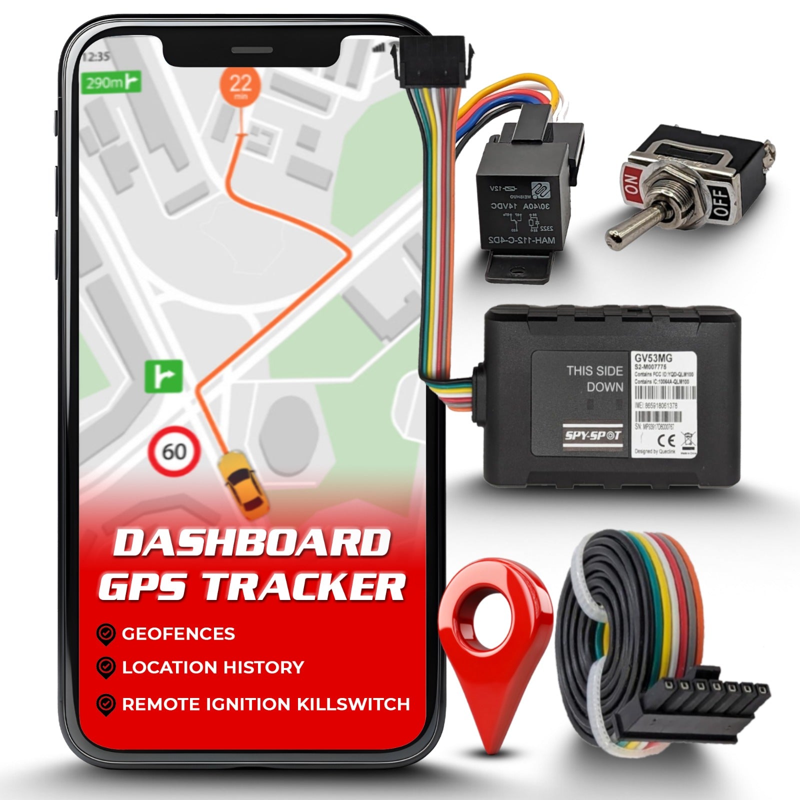 Hardwired GPS Tracker Remote Kill Switch for Car Spy Spot