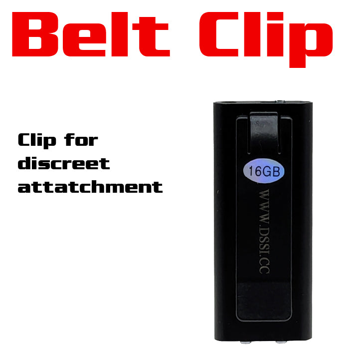 16 GB Compact Audio Recorder with Metal Body, Clip, and Discreet Storage