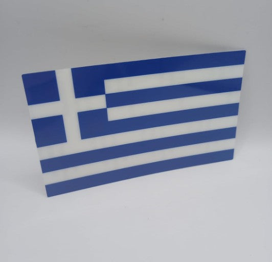 Spy Spot Flag of Greece Set of 4 Vinyl Sticker Decal 4" x 2.5"
