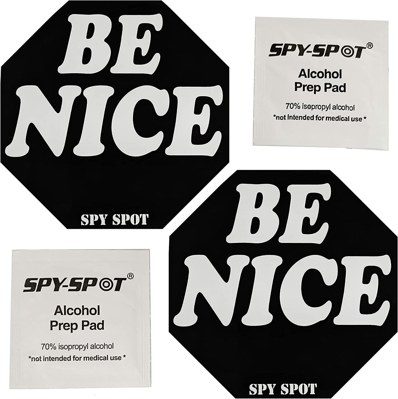Spy Spot Set of 2 Be Nice Stickers Weatherproof UV Resistant 3.35" x 3.35"