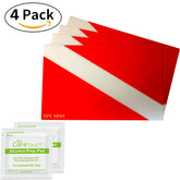 Spy Spot Scuba Diving Stickers Red and White Flag 4" x 2.5" Set of 4