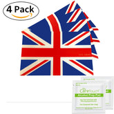Spy Spot UK 4 Pack United Kingdom Flag Sticker Heavy Duty Water Resistant 4" x 2.5"
