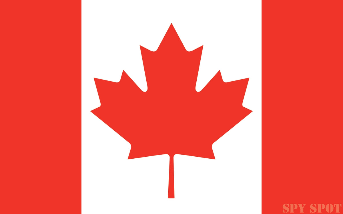 Spy Spot Canada Flag Stickers Weatherproof 4" x 2.5" UV Resistant Set of 4