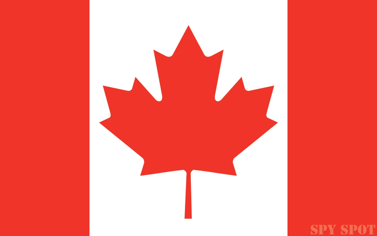 Spy Spot Canada Flag Stickers Weatherproof 4" x 2.5" UV Resistant Set of 4