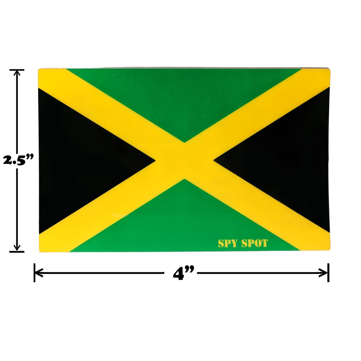 Spy Spot  Set of 4 Jamaica Flag Vinyl Decal Stickers  4" x 2.5" Weatherproof