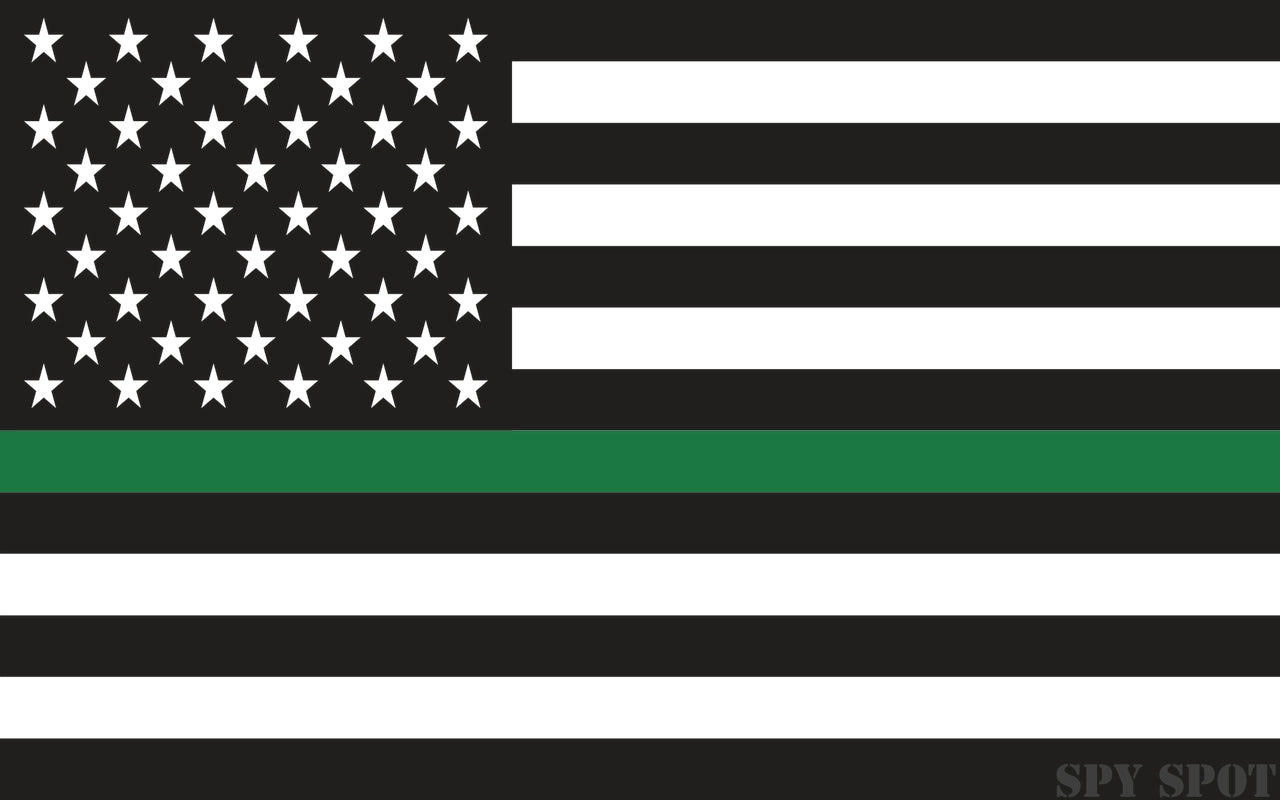 Spy Spot Thin Green Line in Support of US Army Sticker Decal 4" x 2.5" Set of 4