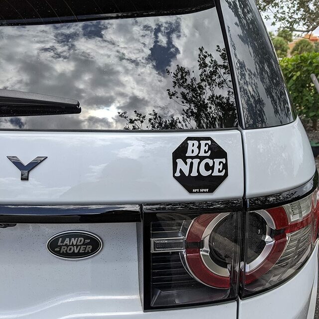 Spy Spot Set of 2 Be Nice Stickers Weatherproof UV Resistant 3.35" x 3.35"