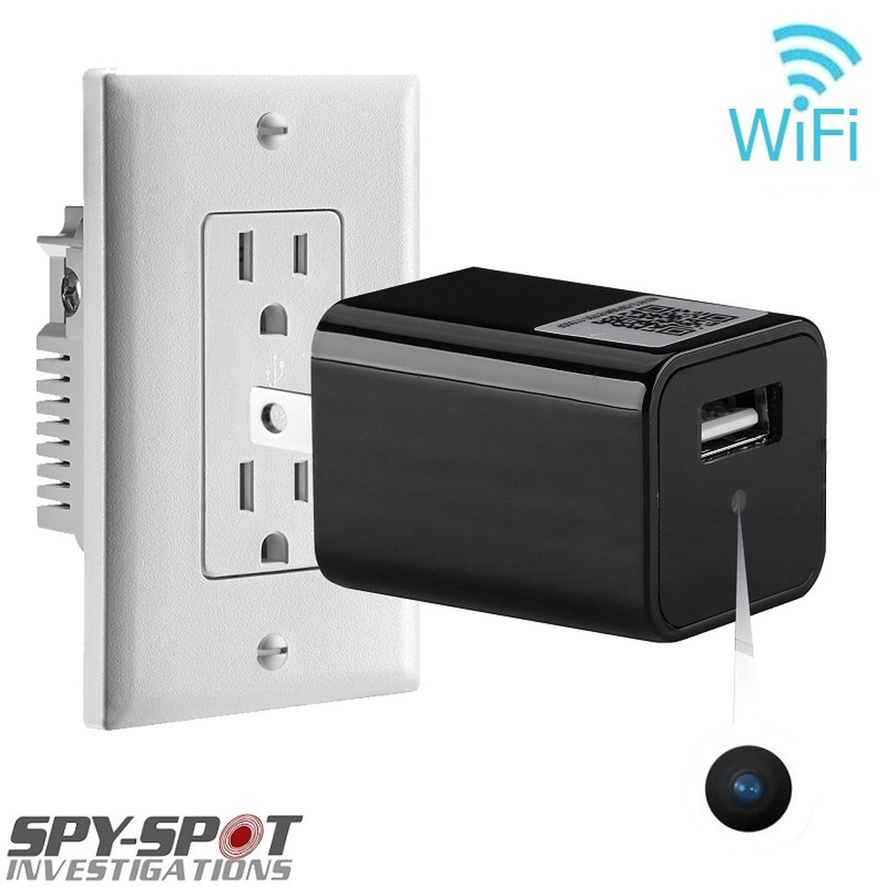 Wall Charger with Camera -USB Charger WiFi Camera Wall Plug iOS or Android