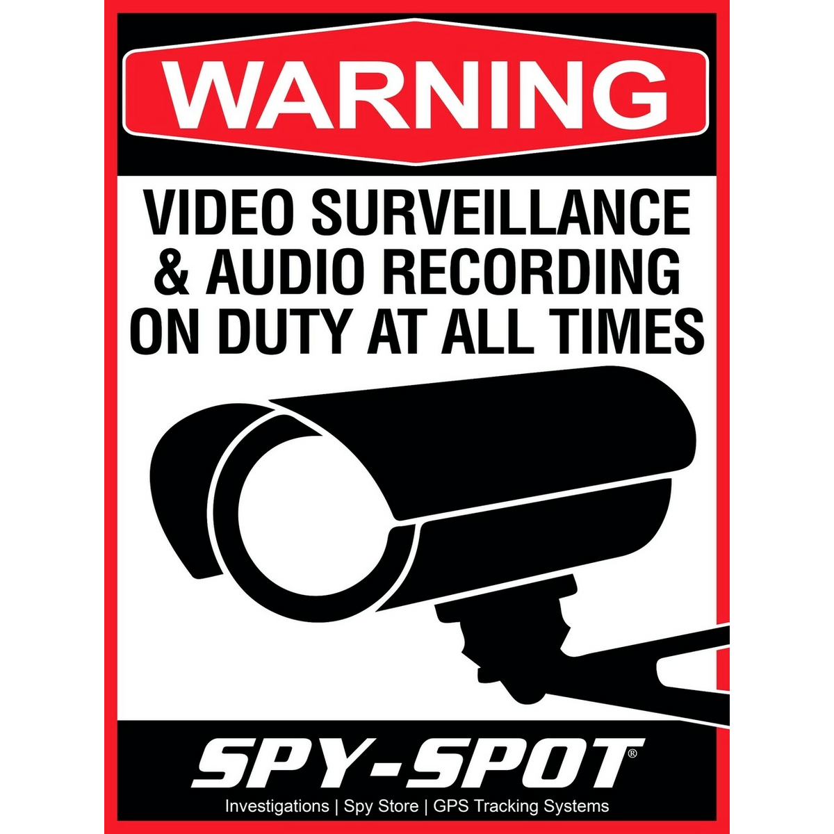 Spy Spot 4" x 3" Set of 4 Audio and Video Surveillance Decals Wall Stickers
