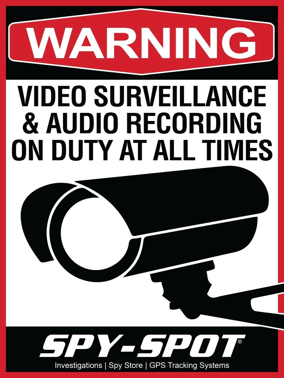 Spy Spot 4" x 3" Set of 4 Audio and Video Surveillance Decals Wall Stickers