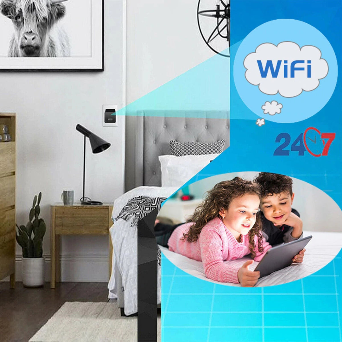 WiFi Hidden Camera USB Wall Charger - 1080P, Motion Alerts