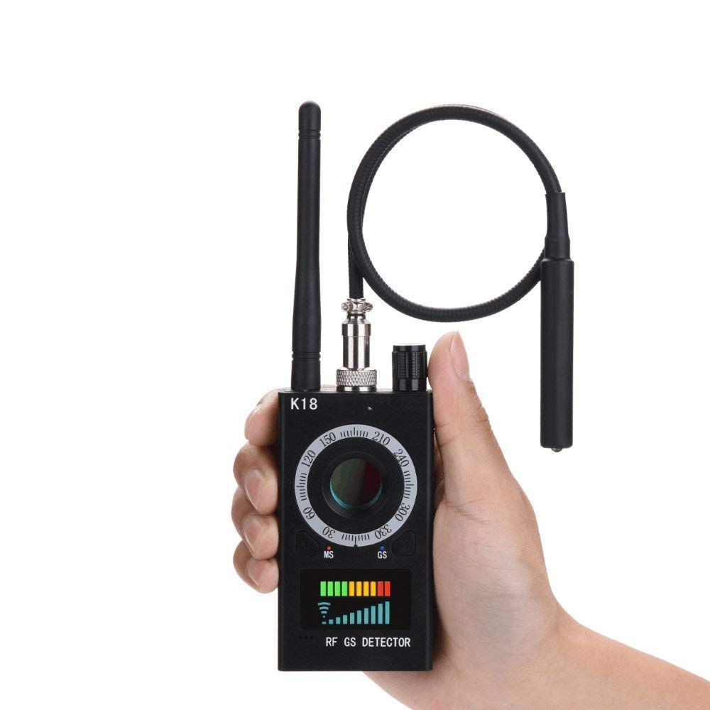 Spy Spot bug detector scanning for hidden cameras, GPS trackers, and listening devices