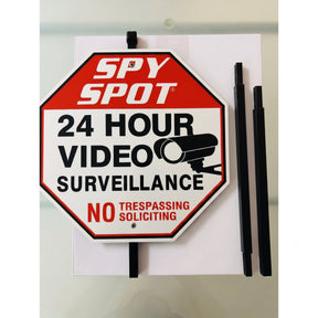 24Hr Video Surveillance Sign, Foldable Aluminum 12"x12", Pack of 2