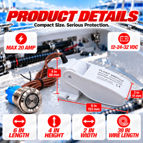 Automatic Float Switch with Buzzer Alarm for Bilge Pump