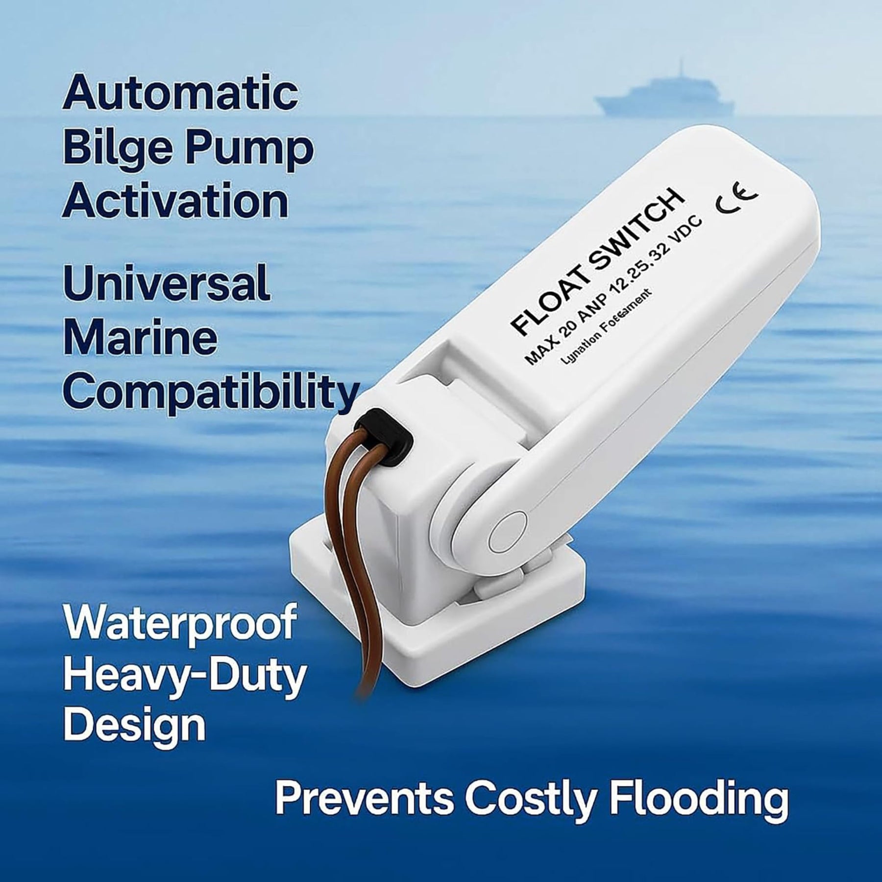 Automatic Float Switch with Buzzer Alarm for Bilge Pump
