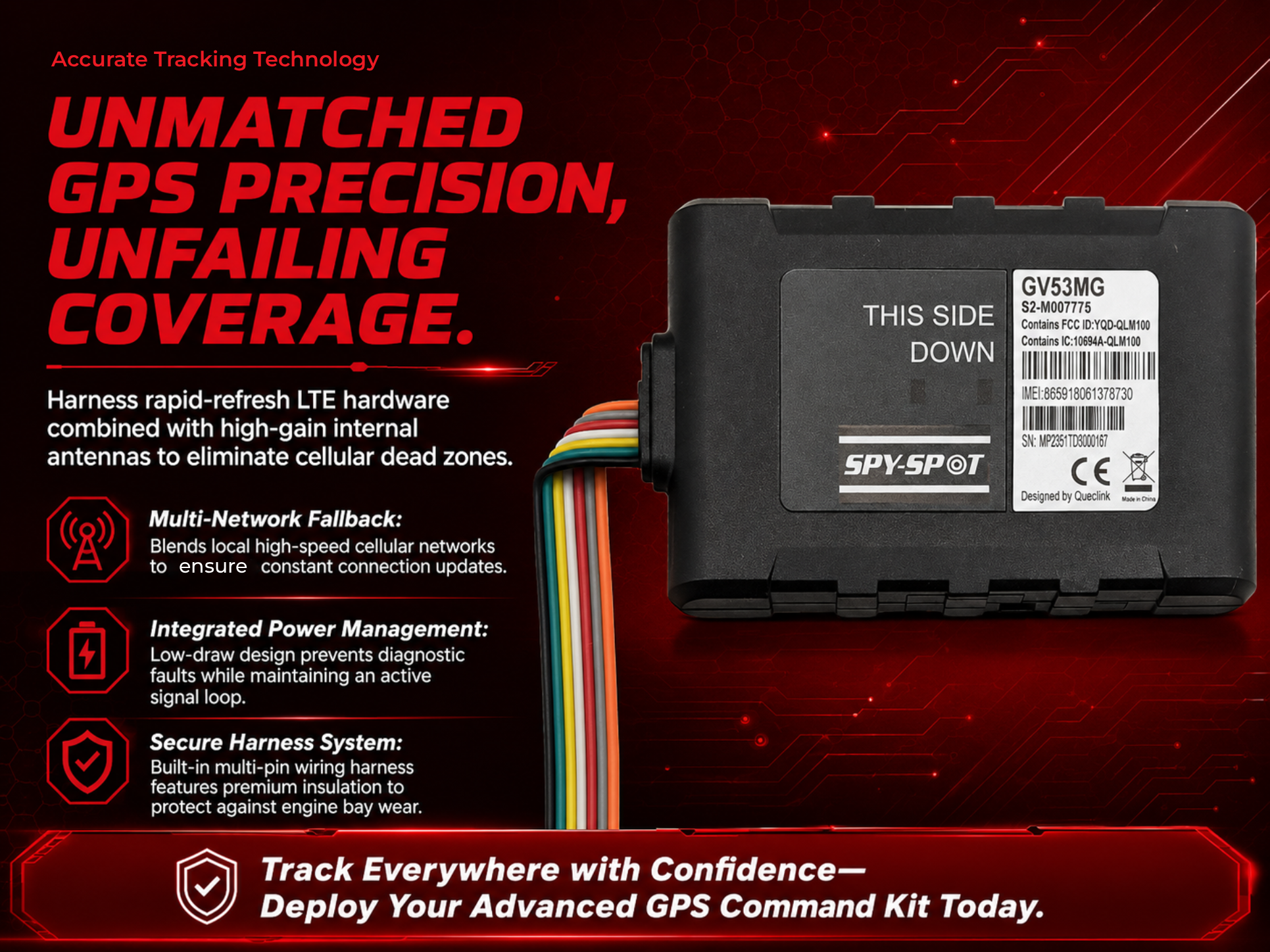 GV53MG 4G LTE Hardwired GPS Tracker with Kill Switch