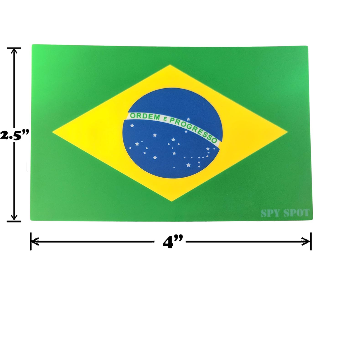Brazil Flag Stickers 4" x 2.5" Vinyl Decals, Pack of 4