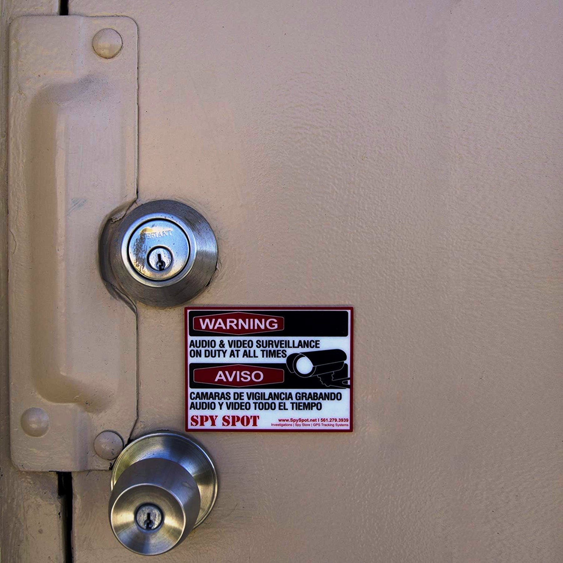 CCTV Warning Stickers, 4" x 3" Weatherproof Vinyl, Pack of 6