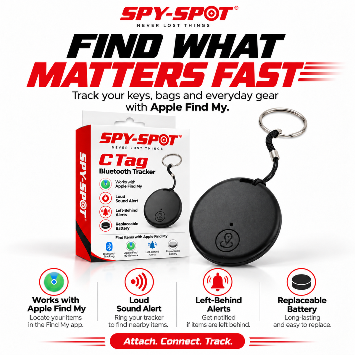C Tag Bluetooth Tracker - Apple Find My, IP67, Key Finder